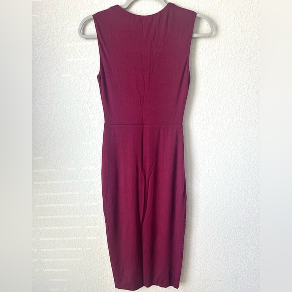 Bailey 44 (Anthropologie) Twist-Front Bodycon Dress Wine/Red - Picture 3 of 6